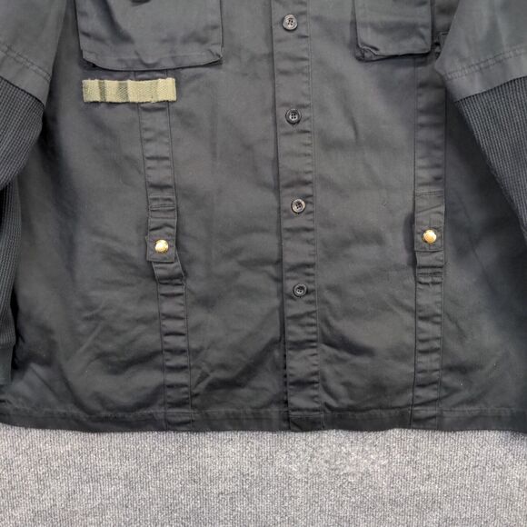 Raw Blue Men's Button-Up Shirt Black 3XL Long Sleeve Multi Pocket Cotton Blend - Picture 4 of 12